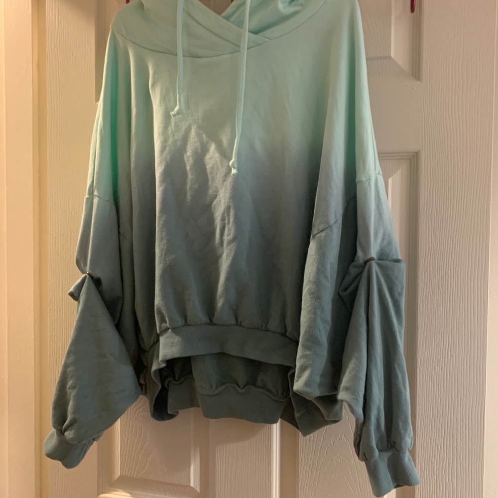 Young Fabulous & Broke Teal Ombré M/L Sweatshirt - Picture 9 of 11